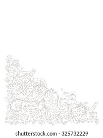 Floral pattern sketch for your design. Vector illustration