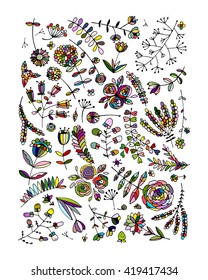 Floral pattern, sketch for your design