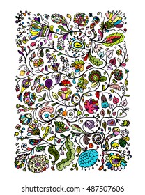 Floral pattern, sketch for your design