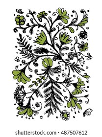 Floral pattern, sketch for your design