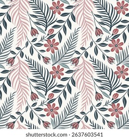 floral pattern in small abstract flowers. White background. Ditsy print. Floral seamless background. Liberty template for fashion prints.