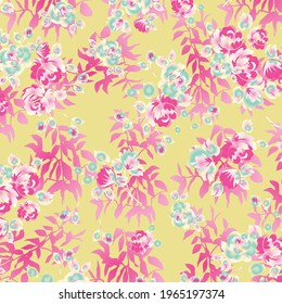 
Floral pattern in small colorful flowers. Liberty style. Floral seamless background for fashion prints. Ditsy print. Seamless vector texture. Spring bouquet.