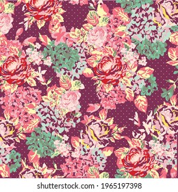 
Floral pattern in small colorful flowers. Liberty style. Floral seamless background for fashion prints. Ditsy print. Seamless vector texture. Spring bouquet.