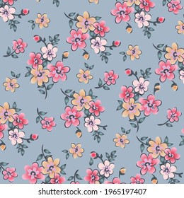 
Floral pattern in small colorful flowers. Liberty style. Floral seamless background for fashion prints. Ditsy print. Seamless vector texture. Spring bouquet.