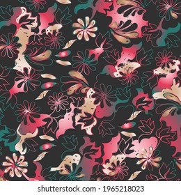 floral pattern in small colorful flowers. Liberty style. Floral seamless background for fashion prints. Ditsy print. Seamless vector texture. Spring bouquet.