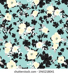 floral pattern in small colorful flowers. Liberty style. Floral seamless background for fashion prints. Ditsy print. Seamless vector texture. Spring bouquet.