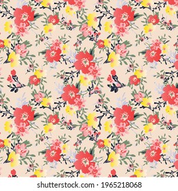 floral pattern in small colorful flowers. Liberty style. Floral seamless background for fashion prints. Ditsy print. Seamless vector texture. Spring bouquet.