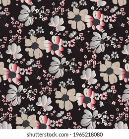 floral pattern in small colorful flowers. Liberty style. Floral seamless background for fashion prints. Ditsy print. Seamless vector texture. Spring bouquet.
