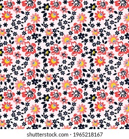 floral pattern in small colorful flowers. Liberty style. Floral seamless background for fashion prints. Ditsy print. Seamless vector texture. Spring bouquet.