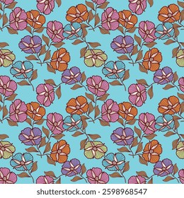 Floral pattern in small flower. Small pretty flowers on dark background. Ditsy print, ditsy style, liberty design.Sweet floral seamless pattern for fashion, wrapping, printing on fabrics and surface