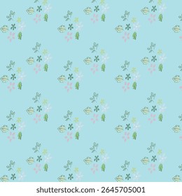 Patrón floral de Pequeñas flores y hojas para la tela