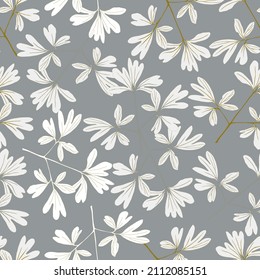 Floral pattern. Small leaves.Seamless vector texture.