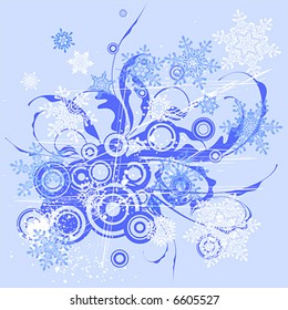 floral pattern & snowflakes