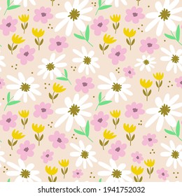 Floral pattern in soothing tones. Pattern for textile, fabric, background, packaging paper, wallpaper.