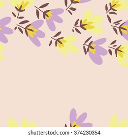 Floral pattern. Spring or summer vector background. Hand-drawn doodle pattern with garden flower and bud.