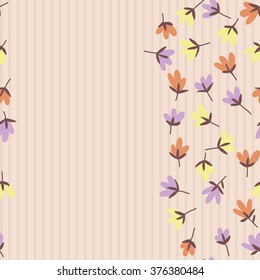 Floral pattern. Spring or summer vector background. Hand-drawn doodle pattern with garden flower and bud.