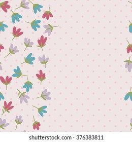 Floral pattern. Spring or summer vector background. Hand-drawn doodle pattern with garden flower and bud.