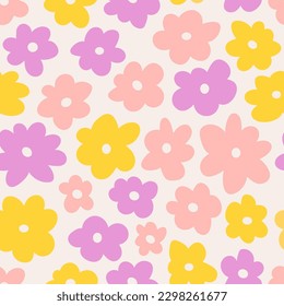 Floral pattern in the style of the 70s 