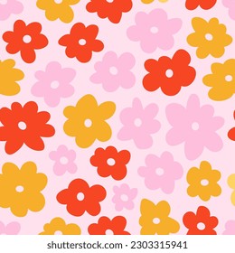 Floral pattern in the style of the 70s 