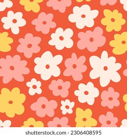 Floral pattern in the style of the 70s 