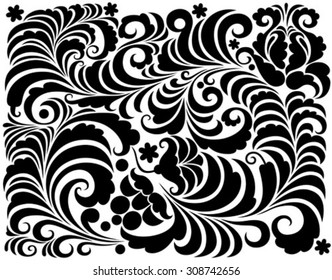 Floral pattern in the style of Russian culture. Design element.