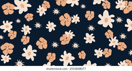 Floral pattern in the style, seamless patterns with floral for fabric, backgrounds, textiles, clothing, wrapping paper, cover, banner, interior decor