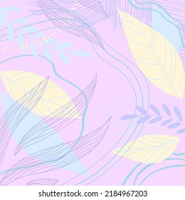 Floral pattern summer background with flowers, leaves.
