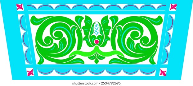 floral pattern surrounded by frame