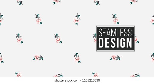 Floral pattern. Tender peony flower vector seamless pattern in watercolor style. Blooming seamless background with flowers.