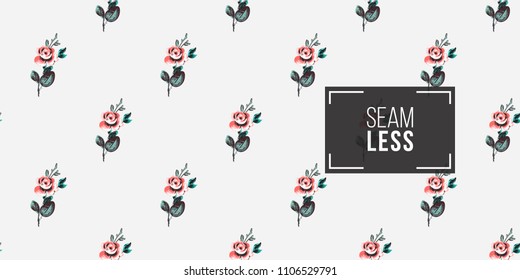 Floral pattern. Tender rose flower vector seamless pattern in watercolor style. Blooming seamless background with flowers.