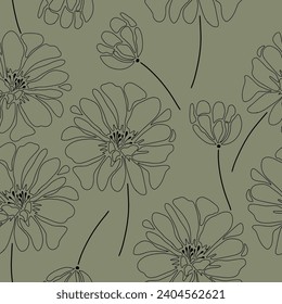 floral pattern. textile vector tropical flowers. minimal vector print. Seamless background