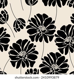 floral pattern. textile vector tropical flowers. minimal vector print. Seamless background