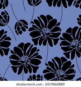 floral pattern. textile vector tropical flowers. minimal vector print. Seamless background