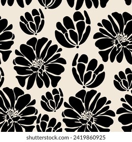 floral pattern. textile vector tropical flowers. minimal vector print. Seamless background