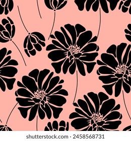 floral pattern. textile vector tropical flowers. minimal vector print. Seamless background