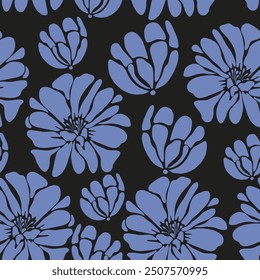 floral pattern. textile vector tropical flowers. minimal vector print. Seamless background