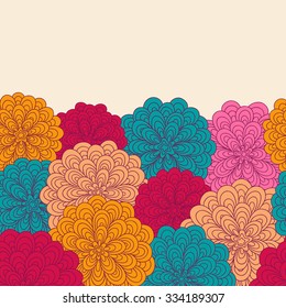 Floral  pattern. Texture with flowers. Decorative border. Ornate floral background can be used for web page background, card, postcard, poster, invitation, textile design, cover, banner, sticker.