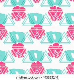 Floral Pattern Texture with Geometric Background