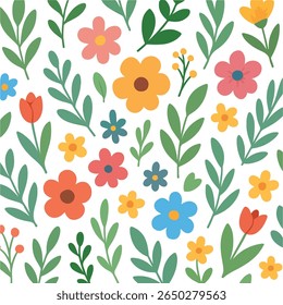 Padrão floral e textura ilustração Design de flor sem costura para fundos decorativos, impressões de tecido, papel de parede e elegante natureza-inspirado arte Tulipa e rosa