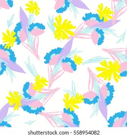 Floral Pattern Texture with Yellow Blossom
