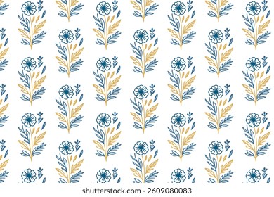 floral pattern tile with one line flower and stem design perfect for nature wallpaper textile print and decorative backgrounds

