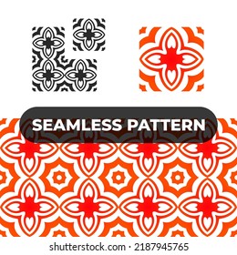 floral pattern, traditional ornament, decorative pattern of abstract, geometric pattern for background or wallpaper, batik, Seamless Batik
