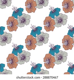 Floral pattern with tropical flowers.