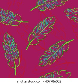  floral pattern. tropical leaves seamless background.