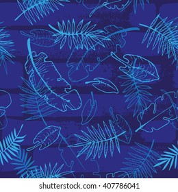  floral pattern. tropical leaves seamless background.