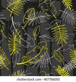  floral pattern. tropical leaves seamless background.