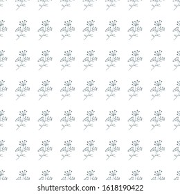 floral pattern of twigs with gray inflorescences vector
