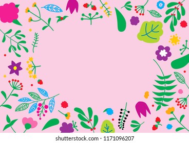 Floral pattern with v)copy space for your text. Retro nature flower concept.