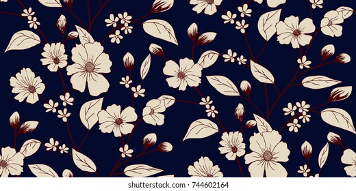 Floral Pattern Vector Stock Vector (Royalty Free) 744602164 | Shutterstock