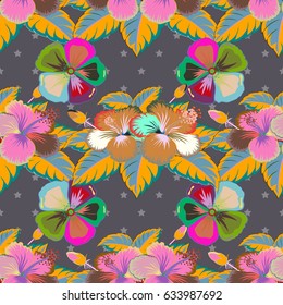 Floral pattern. Vector abstract floral background. Multicolor flower pattern.